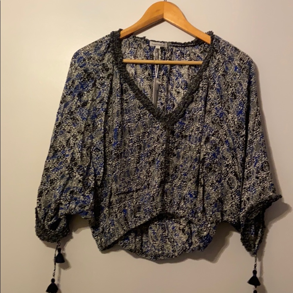 Poupette St Barth Paloma Ruffled Blouse NWT